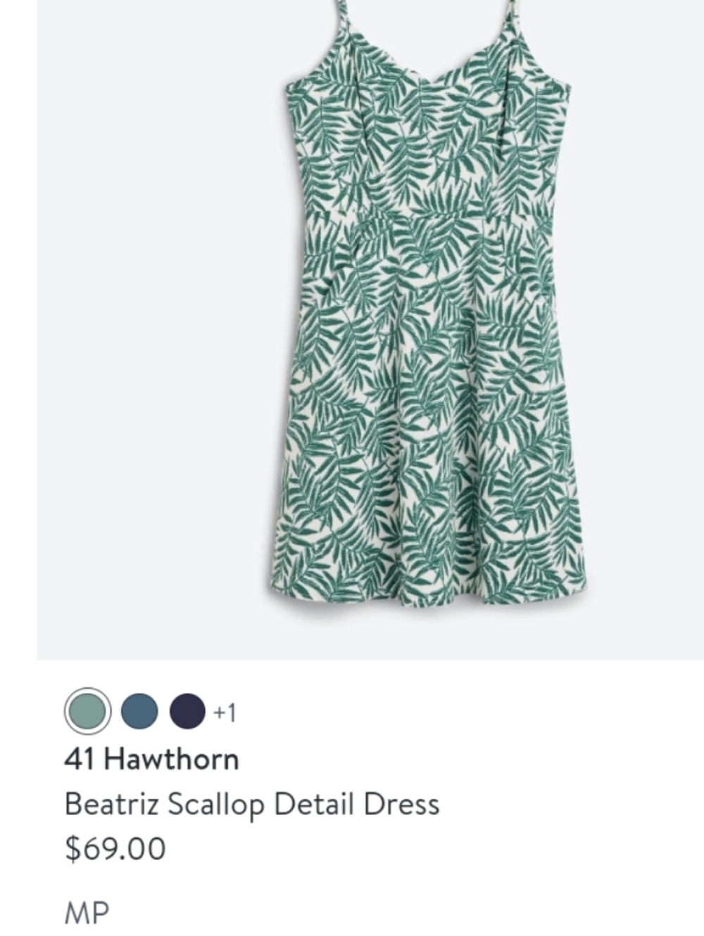 41 Hawthorn Green Palm-Print Mini Dress
